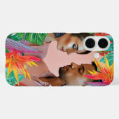 Neon Hot Pink Tropical Blume Jungle Feathers Case-Mate iPhone Hülle (Rückseite (Horizontal))