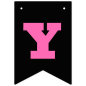 Neon Hot Pink und Black Color | Anpassen Wimpelkette (Zweite Fahne)