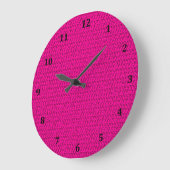 Neon Hot Pink Weave Mesh Look Große Wanduhr (Winkel)