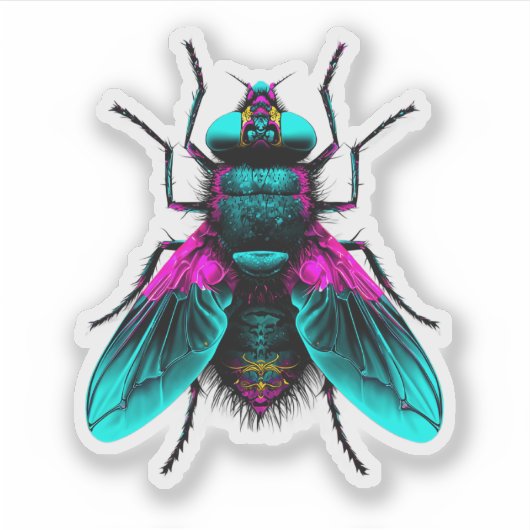 Neon House Fly Aufkleber (Vorderseite)
