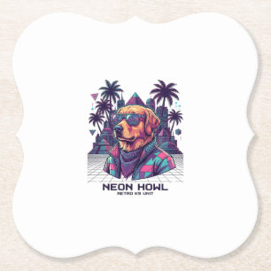 Neon Howl Retro K9 Unit Hund Sonnenbrille Palme_1 Untersetzer