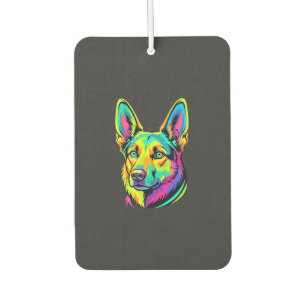 Neon-Hund Buntes Vektorporträt Autolufterfrischer