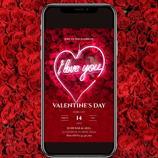 Neon I Liebe You Valentine's Day Einladung