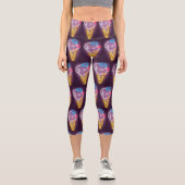 Neon Ice Cream Dog Capri Leggings (Vorderseite)