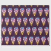 Neon Ice Cream Dog Geschenkpapier (Flach)
