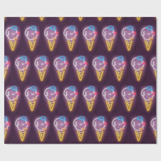Neon Ice Cream Dog Geschenkpapier (Flach)