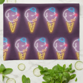 Neon Ice Cream Dog Geschirrtuch (Gefaltet)