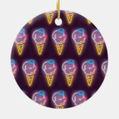 Neon Ice Cream Dog Keramik Ornament (Hinten)