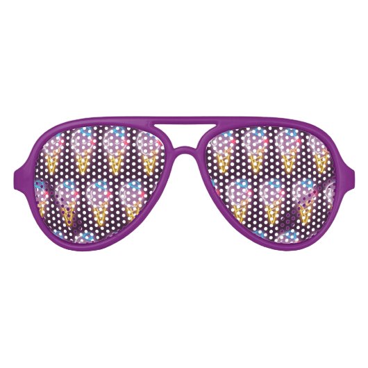 Neon Ice Cream Dog Partybrille (Vorderseite)