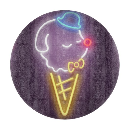Neon Ice Cream Dog Schneidebrett (Vorderseite)