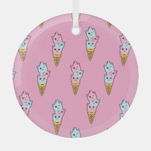 Neon Ice Cream: Kinderfreude in der Stadt. Ornament Aus Glas