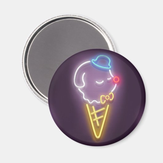 Neon Ice Cream Magnet (Vorderseite/Rückseite)