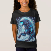 Neon Ice Dragon-Wolf T-Shirt T - Shirt Design. (Vorderseite)