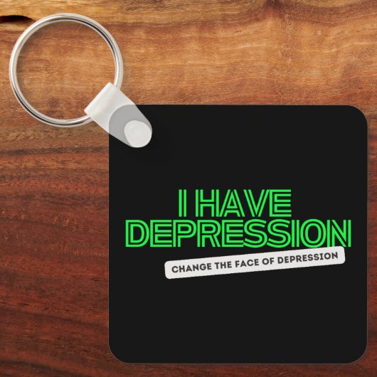 Neon_IHAVEDEPRESSION_ QR CODE Schlüsselanhänger (Vorderseite)