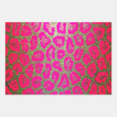 Neon Imitats Glitzer Leopard Print Geschenkpapier Set (Vorderseite 2)