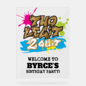 Neon Imitats Gold Zwei Legit 2 Beenden Willkommen Acrylschild (Vorderseite)