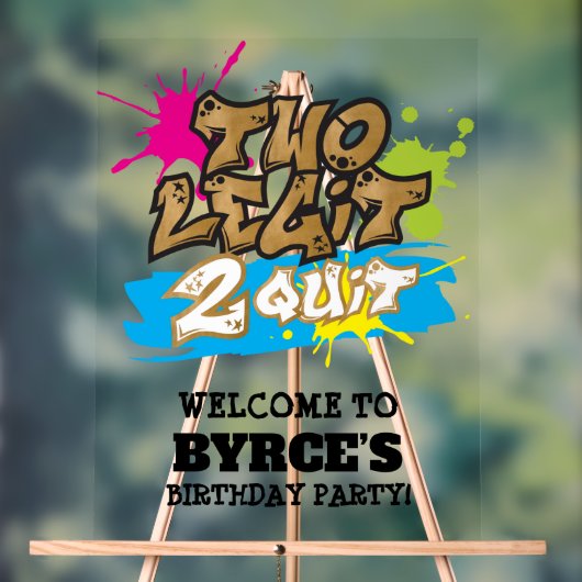 Neon Imitats Gold Zwei Legit 2 Beenden Willkommen Acrylschild (Neutral)