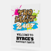 Neon Imitats Gold Zwei Legit 2 Beenden Willkommen Acrylschild (Winkel)