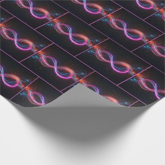 Neon Infinity Symbol in Bewegung Geschenkpapier (Ecke)