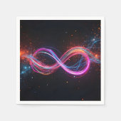 Neon Infinity Symbol in Bewegung Serviette (Vorderseite)
