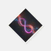Neon Infinity Symbol in Bewegung Serviette (Ecke)