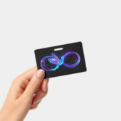 Neon Infinity Symbol mit dem leuchtenden Hummingbi Ausweis (Handheld)