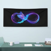 Neon Infinity Symbol mit dem leuchtenden Hummingbi Banner (Messe)