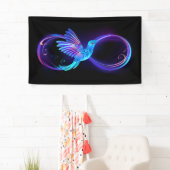 Neon Infinity Symbol mit dem leuchtenden Hummingbi Banner (Insitu)