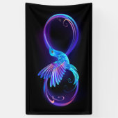 Neon Infinity Symbol mit dem leuchtenden Hummingbi Banner (Vertikal)