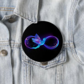 Neon Infinity Symbol mit dem leuchtenden Hummingbi Button (Beispiel)