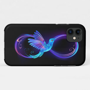 Neon Infinity Symbol mit dem leuchtenden Hummingbi Case-Mate iPhone Hülle