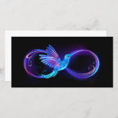 Neon Infinity Symbol mit dem leuchtenden Hummingbi Dankeskarte (Vorne/Hinten)