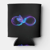 Neon Infinity Symbol mit dem leuchtenden Hummingbi Dosenkühler (Vorderseite)