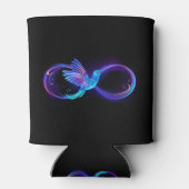 Neon Infinity Symbol mit dem leuchtenden Hummingbi Dosenkühler (Rückseite)