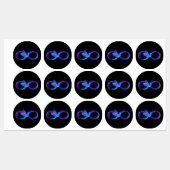 Neon Infinity Symbol mit dem leuchtenden Hummingbi Etiketten (Blatt)