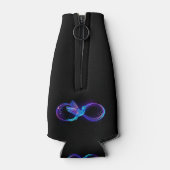 Neon Infinity Symbol mit dem leuchtenden Hummingbi Flaschenkühler (Rückseite)