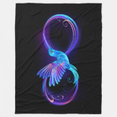 Neon Infinity Symbol mit dem leuchtenden Hummingbi Fleecedecke (Vorderseite)