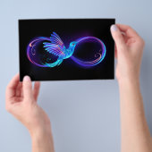 Neon Infinity Symbol mit dem leuchtenden Hummingbi Flyer (Handgriff)