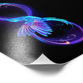 Neon Infinity Symbol mit dem leuchtenden Hummingbi Fotodruck (Ecke)