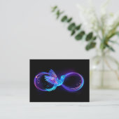 Neon Infinity Symbol mit dem leuchtenden Hummingbi Hinweiskarte (Stehend Vorderseite)