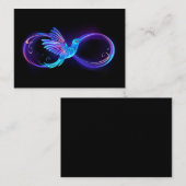 Neon Infinity Symbol mit dem leuchtenden Hummingbi Hinweiskarte (Vorne/Hinten)