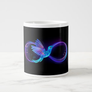 Neon Infinity Symbol mit dem leuchtenden Hummingbi Jumbo-Tasse