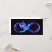 Neon Infinity Symbol mit dem leuchtenden Hummingbi Karte (Vorderseite/Rückseite Beispiel)