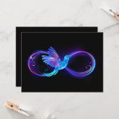 Neon Infinity Symbol mit dem leuchtenden Hummingbi Karte (Vorderseite/Rückseite Beispiel)