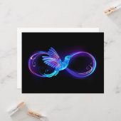 Neon Infinity Symbol mit dem leuchtenden Hummingbi Karte (Vorderseite/Rückseite Beispiel)