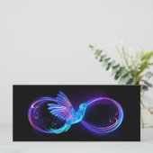 Neon Infinity Symbol mit dem leuchtenden Hummingbi Karte (Stehend Vorderseite)