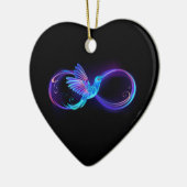 Neon Infinity Symbol mit dem leuchtenden Hummingbi Keramik Ornament (Links)