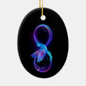 Neon Infinity Symbol mit dem leuchtenden Hummingbi Keramik Ornament (Hinten)