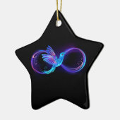Neon Infinity Symbol mit dem leuchtenden Hummingbi Keramik Ornament (Links)
