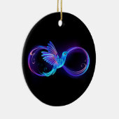 Neon Infinity Symbol mit dem leuchtenden Hummingbi Keramik Ornament (Rechts)
